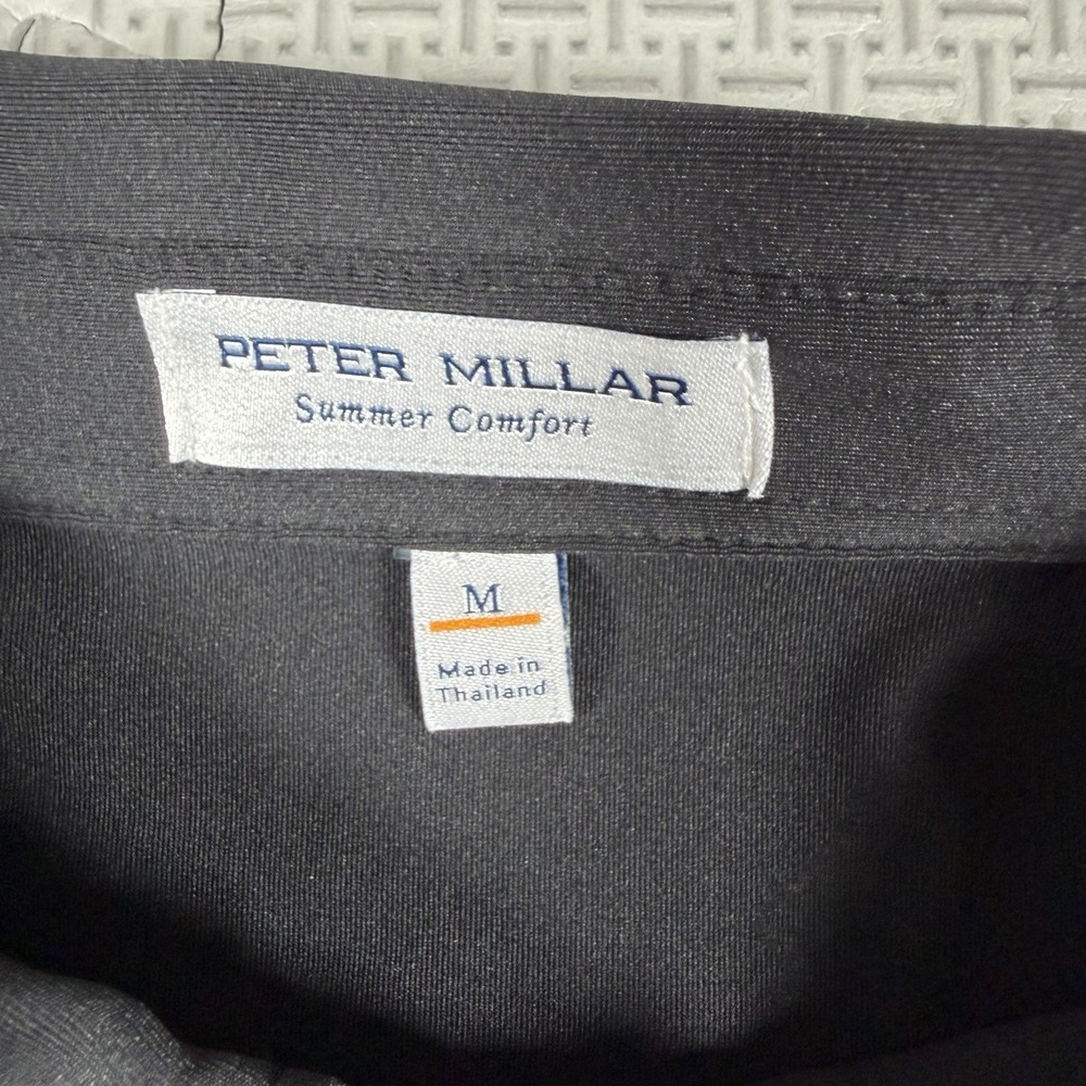 Peter Millar Summer Comfort Polo Shirt Mens Medium Black Stretch Golf Tech NWT - Picture 2 of 9